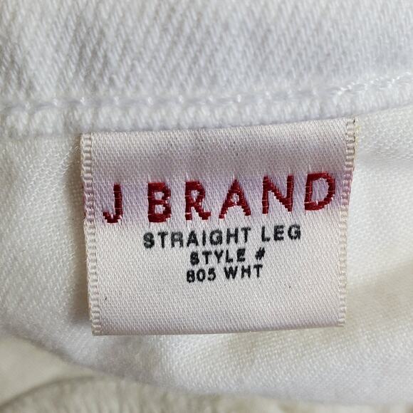 J Brand White Jeans Straight Leg Mid Rise Stretch 805 White Size 29 - Picture 10 of 14